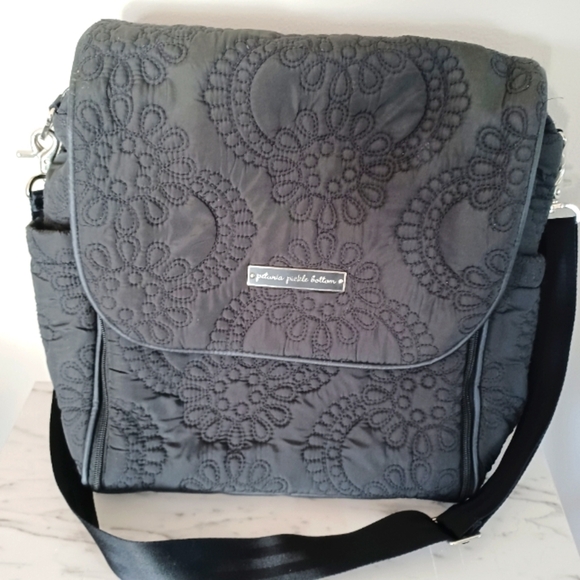 Petunia Pickle Bottom Embossed Black Diaper Bag - Picture 3 of 17